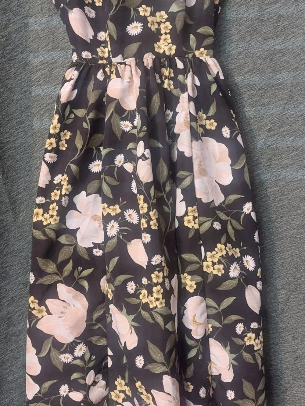 The Occasion by Old Navy Fit & Flare Sleeveless Taffeta Midi Dress Floral S - Picture 2 of 4